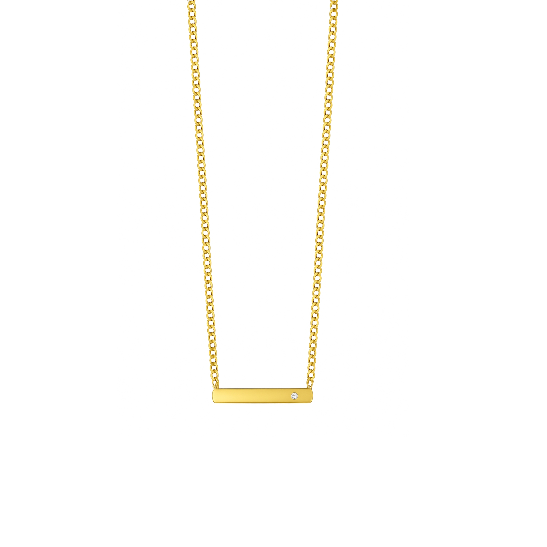 DIY 18K Yellow Gold Blank Necklace with Diamond