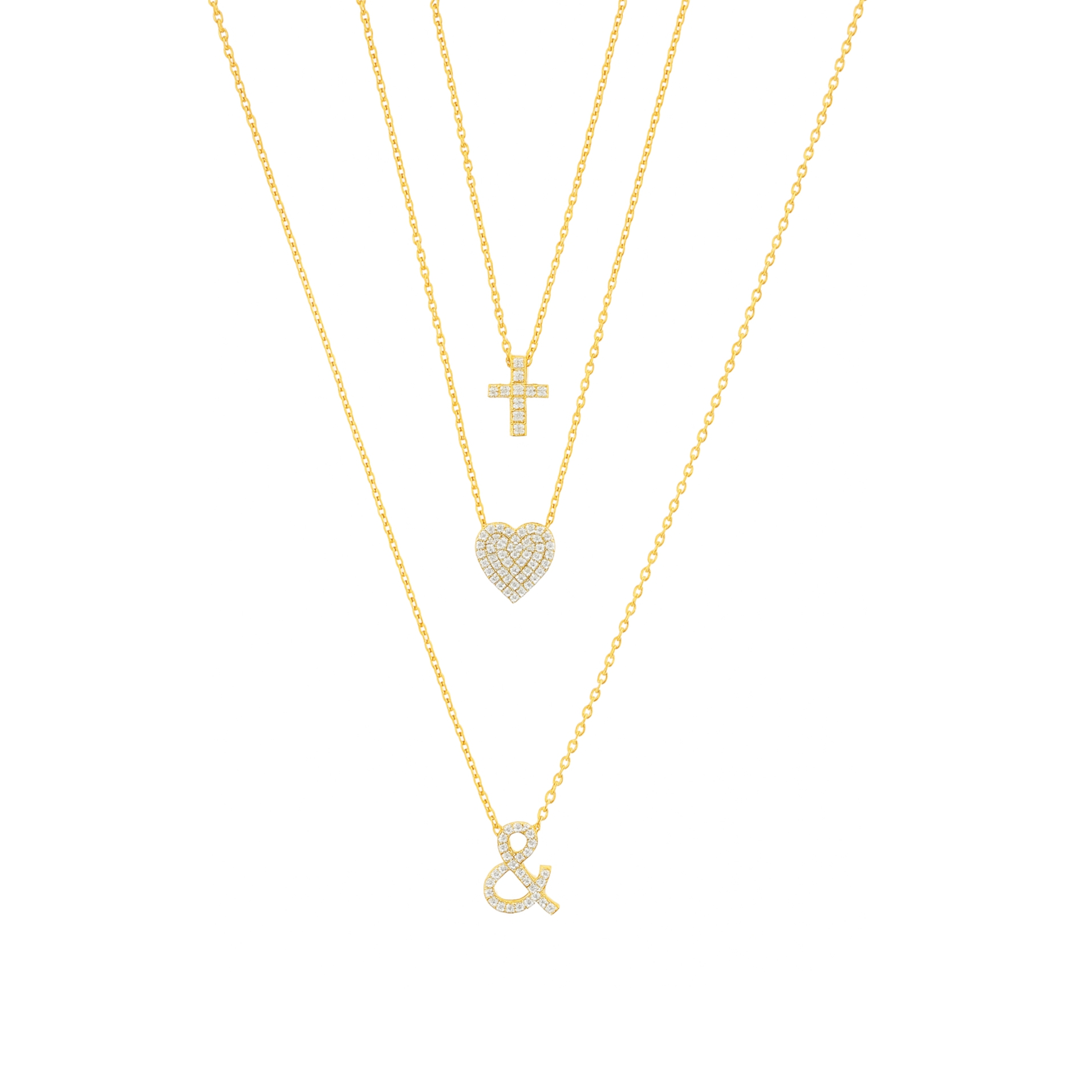 Luxurious 18k yellow gold initial pendant with brilliant diamond accents on chain