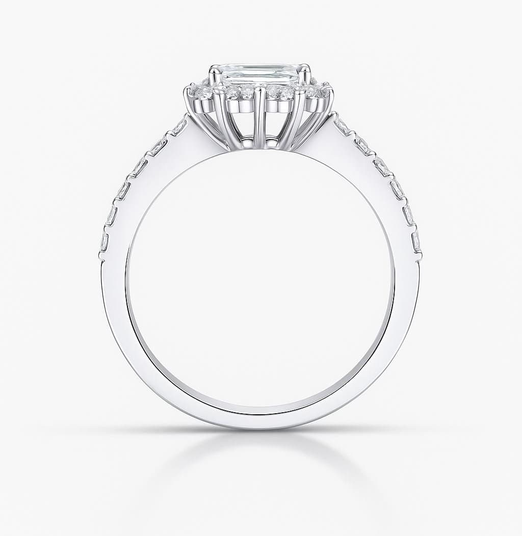 1.5ct Natural Diamond Ring RI00034 in 18K White Gold - View 2