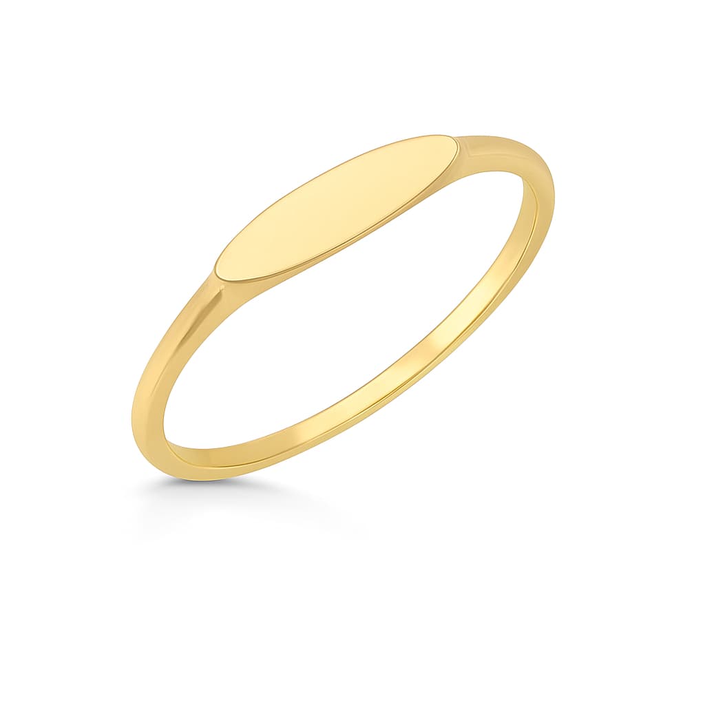 18K Gold DIY Blank Ring RI00036 - Front View