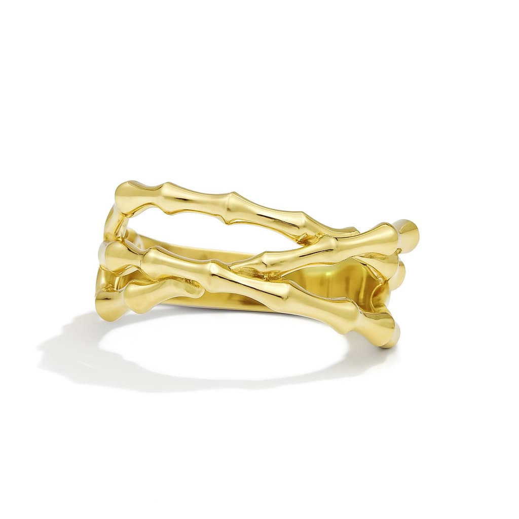 18K Yellow Gold Bamboo Ring