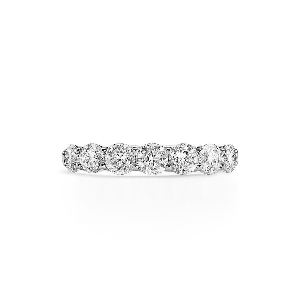 18K White Gold Pave Moissanite Wedding Band