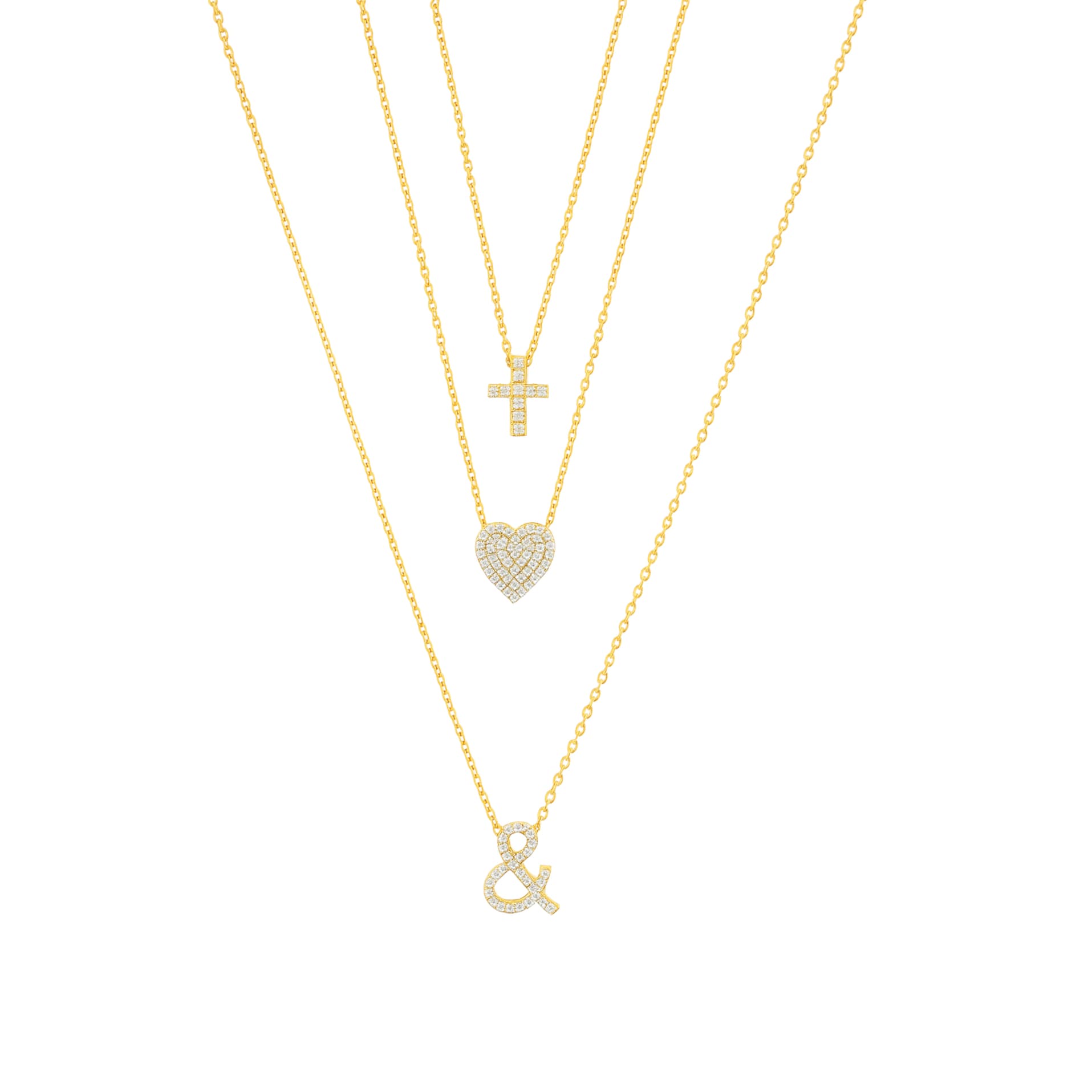 Luxurious 18k yellow gold initial pendant with brilliant diamond accents on chain