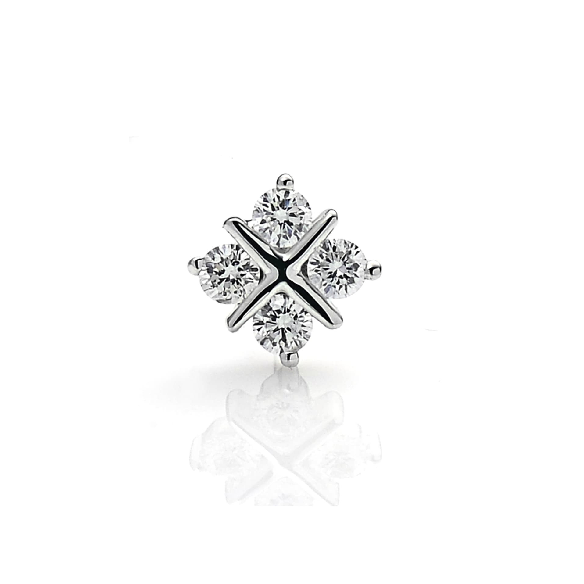 Diamond Earrings ER001702DA in 18K White Gold