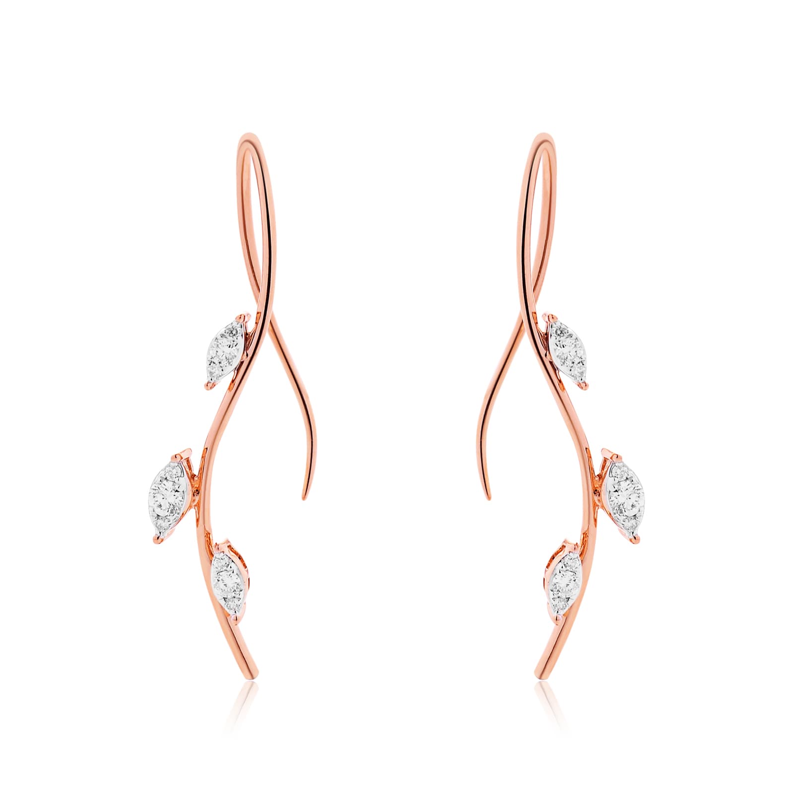Diamond Earrings ER042813DB in 18K Rose Gold