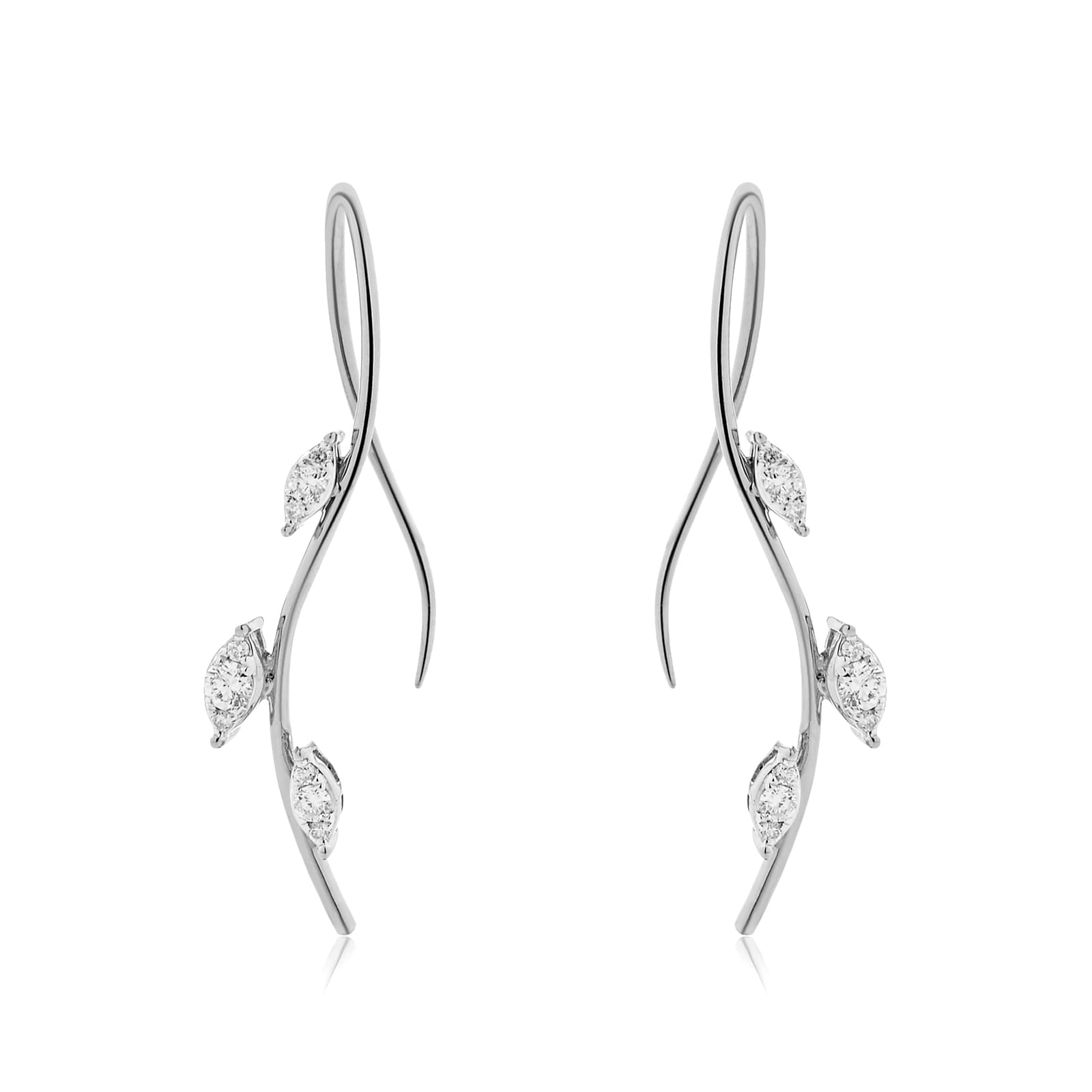 Diamond Earrings ER042813DB in 18K White Gold
