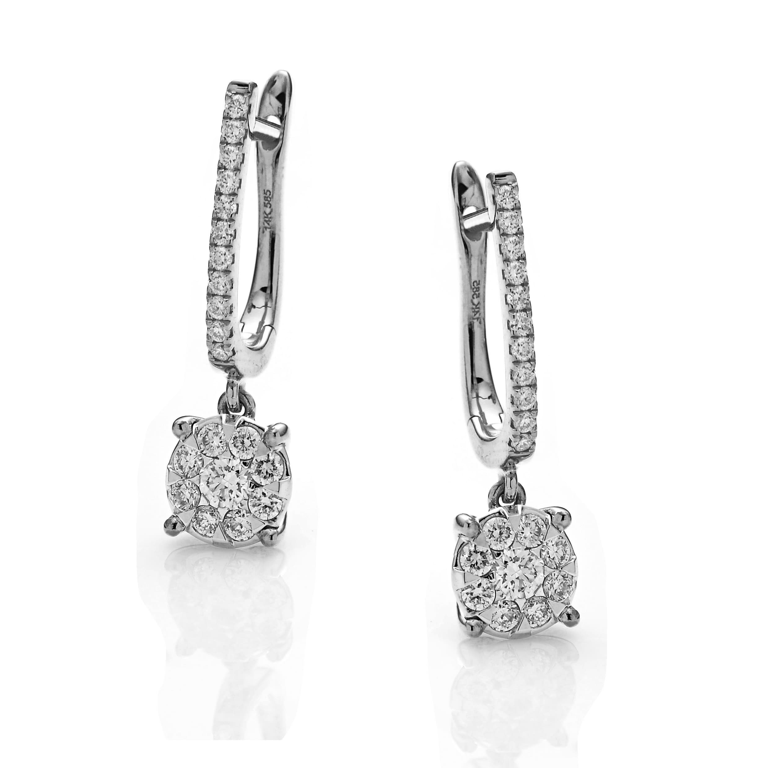 Diamond Earrings ER044989KB in 18K White Gold