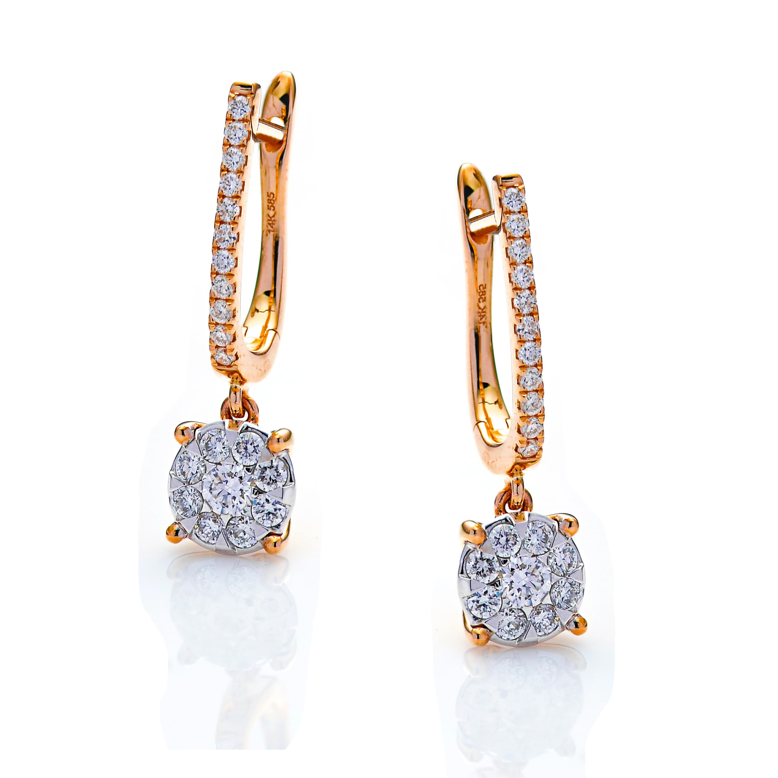 Diamond Earrings ER044989KB in 18K Rose Gold