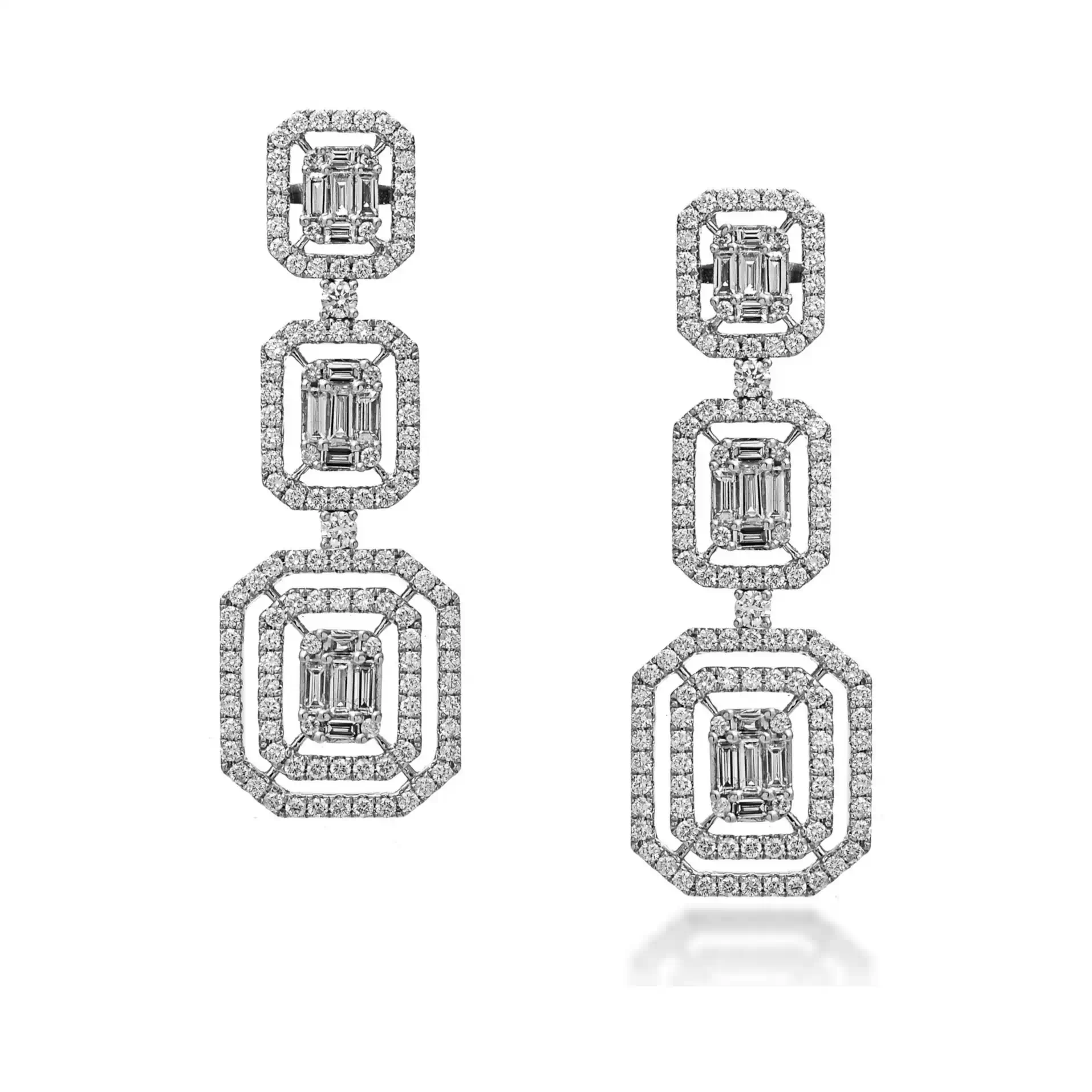 Diamond Earrings ER045655HB in 18K White Gold