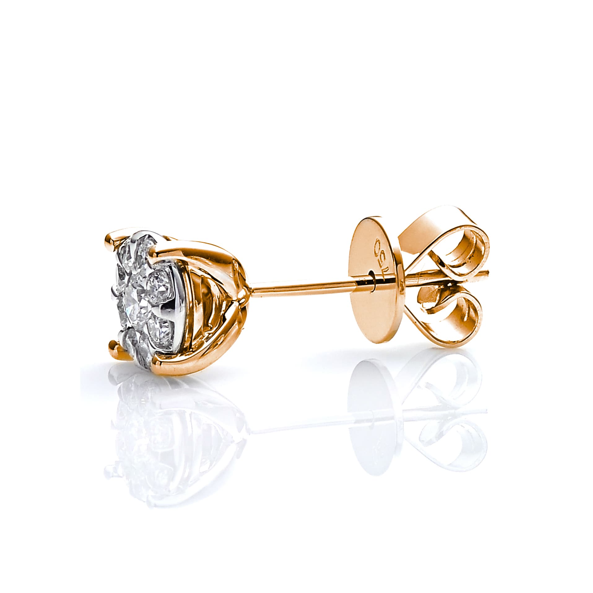 Diamond Earrings Set SE042444DB in 18K Rose and White Gold