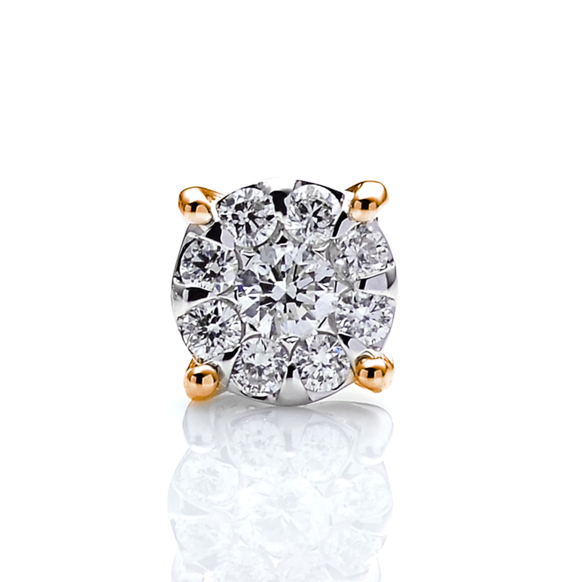 Diamond Earrings Set SE042444DB in 18K Rose and White Gold