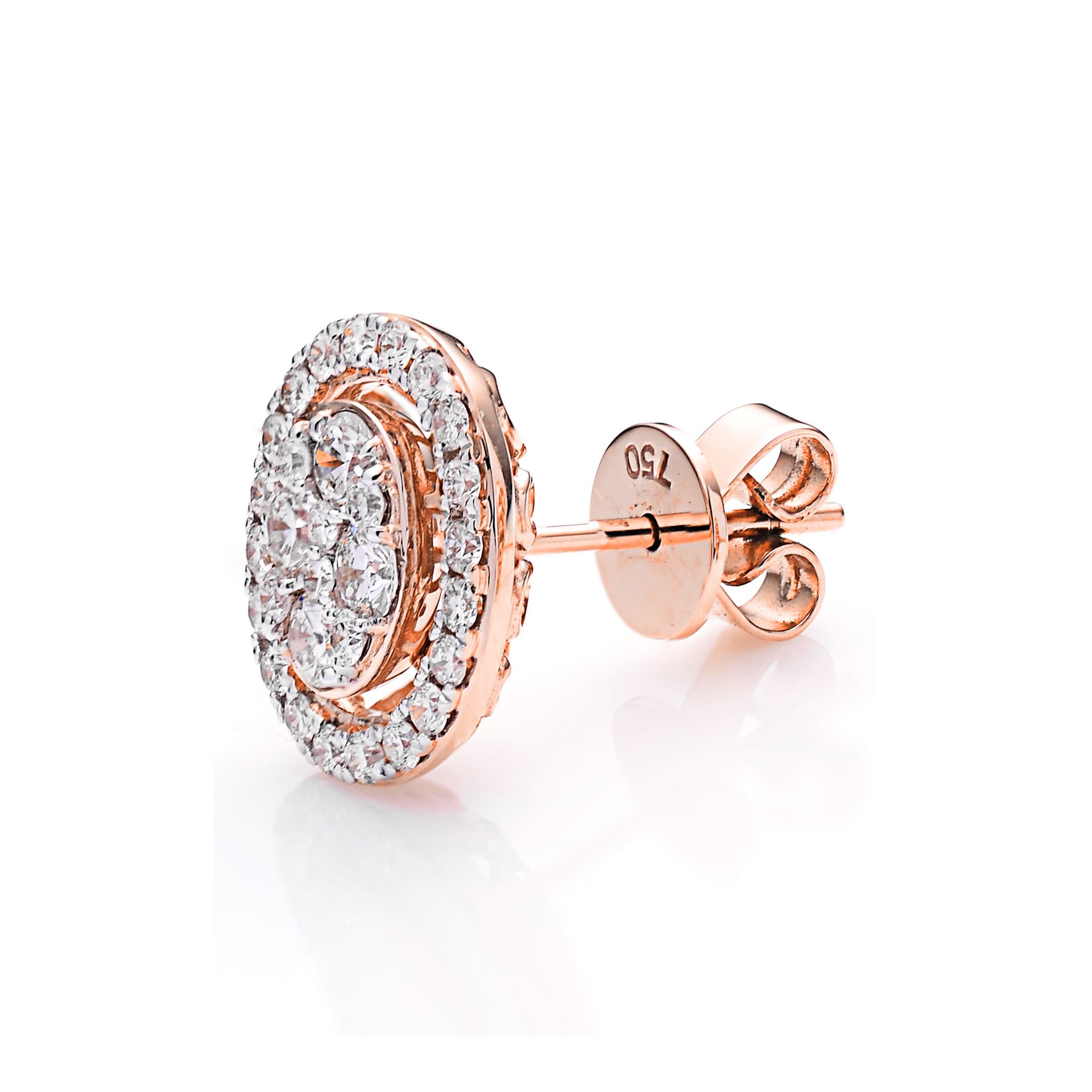 Diamond Earrings Set SE043817DB in 18K Rose Gold