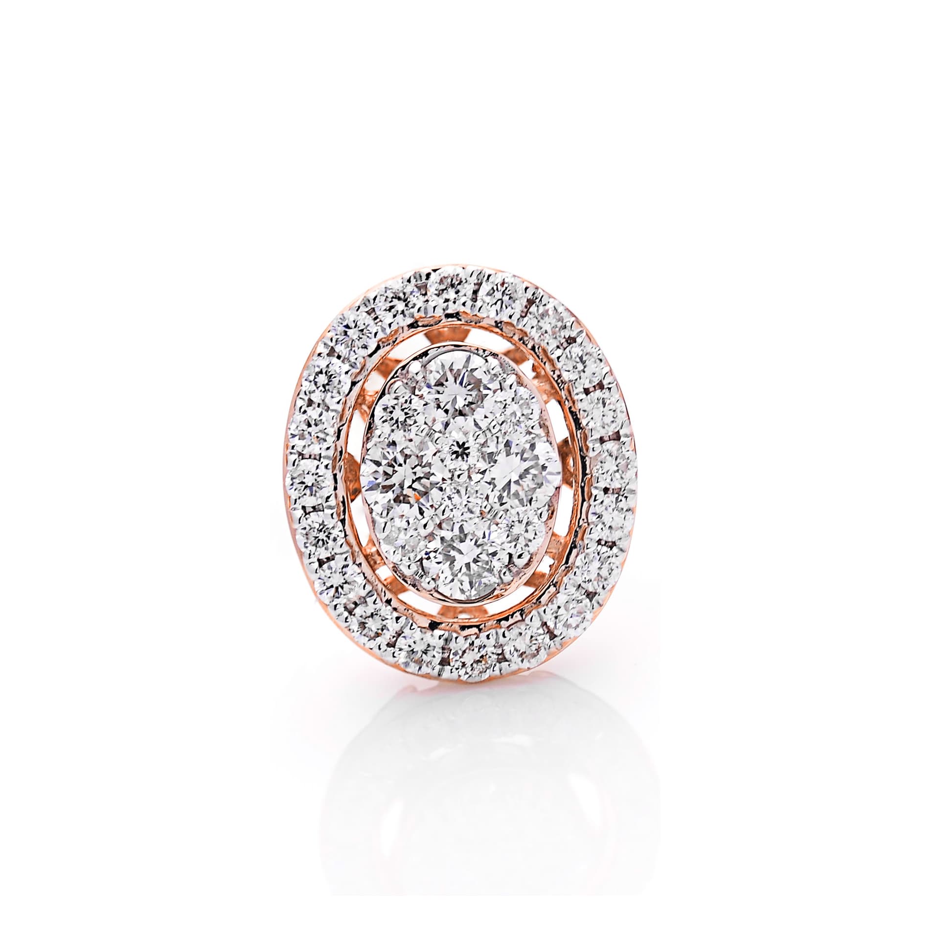 Diamond Earrings Set SE043817DB in 18K Rose Gold