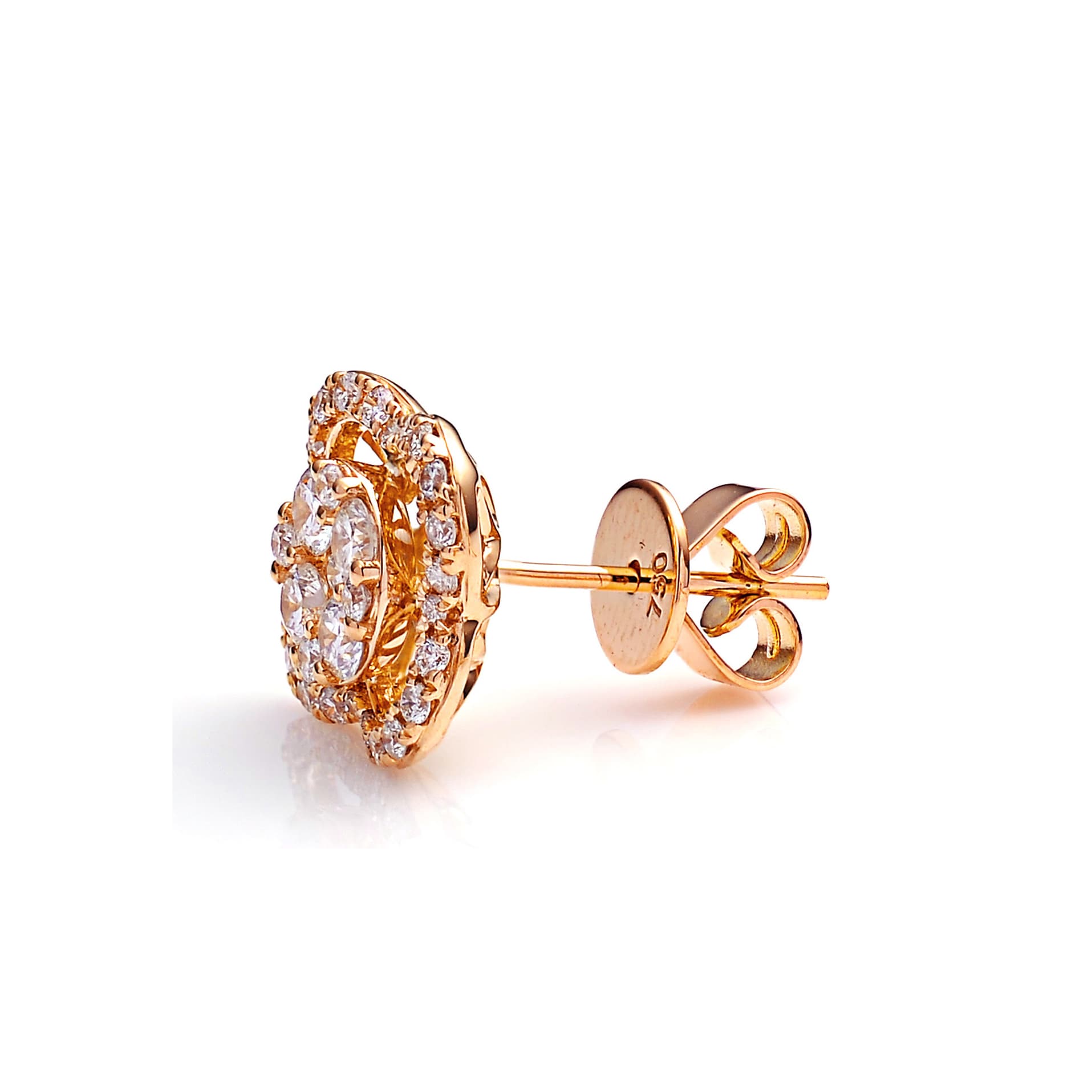 Diamond Earrings Set SE043818DB in 18K Rose Gold