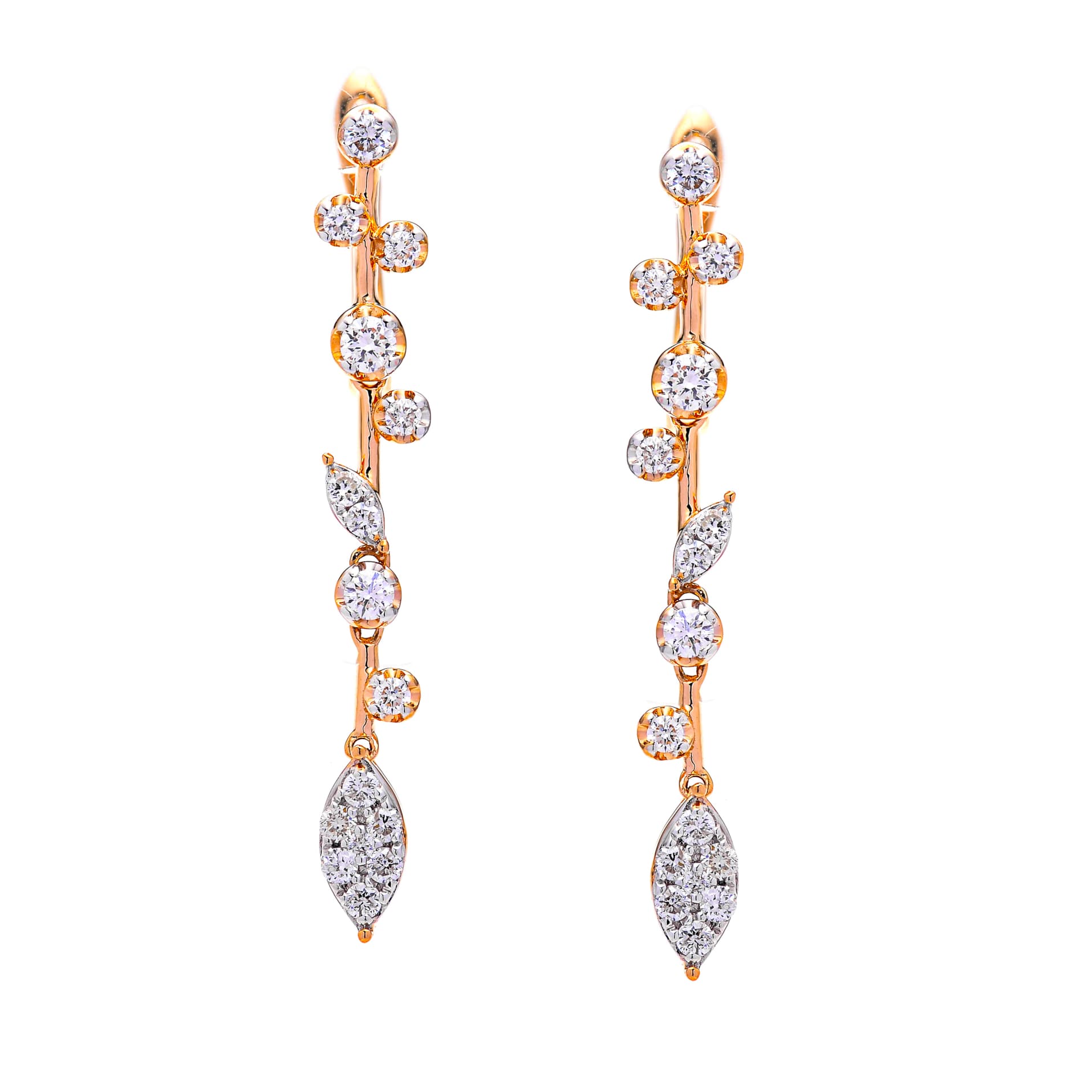 Diamond Earrings Set SE044476DU in 18K Rose Gold