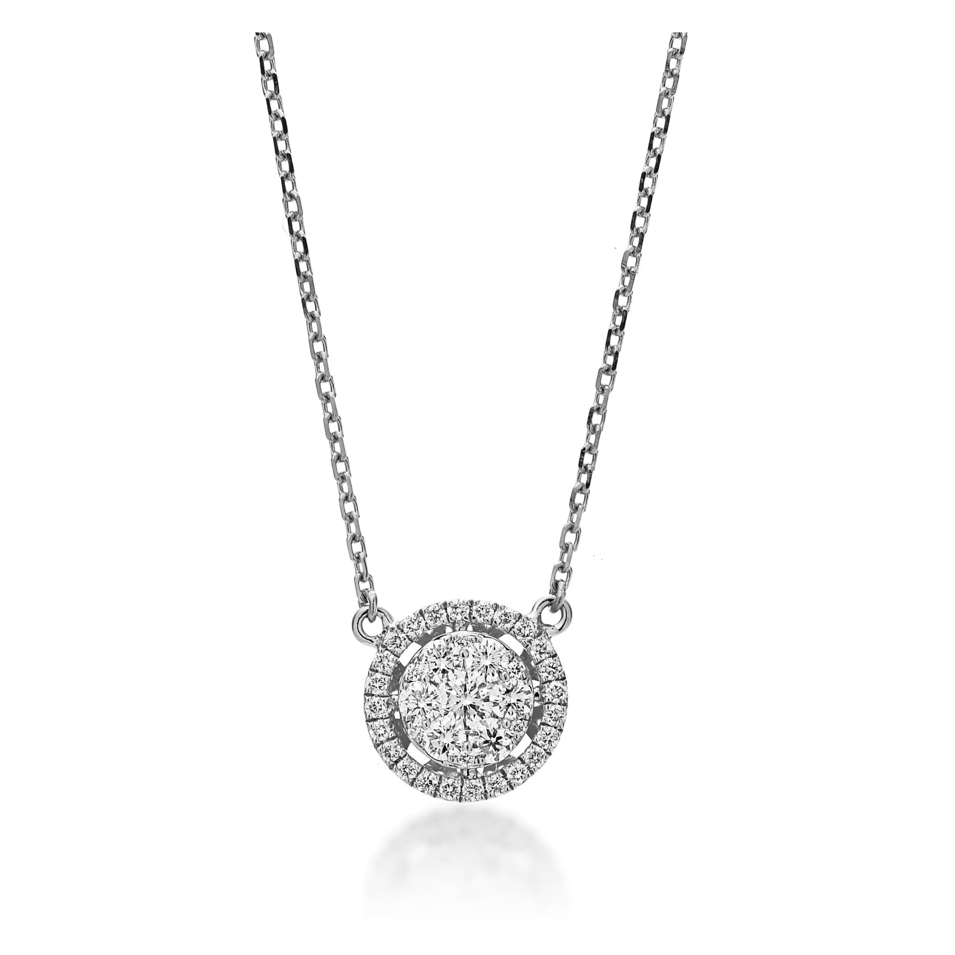 Diamond Necklace NL040386DB in 18K White Gold