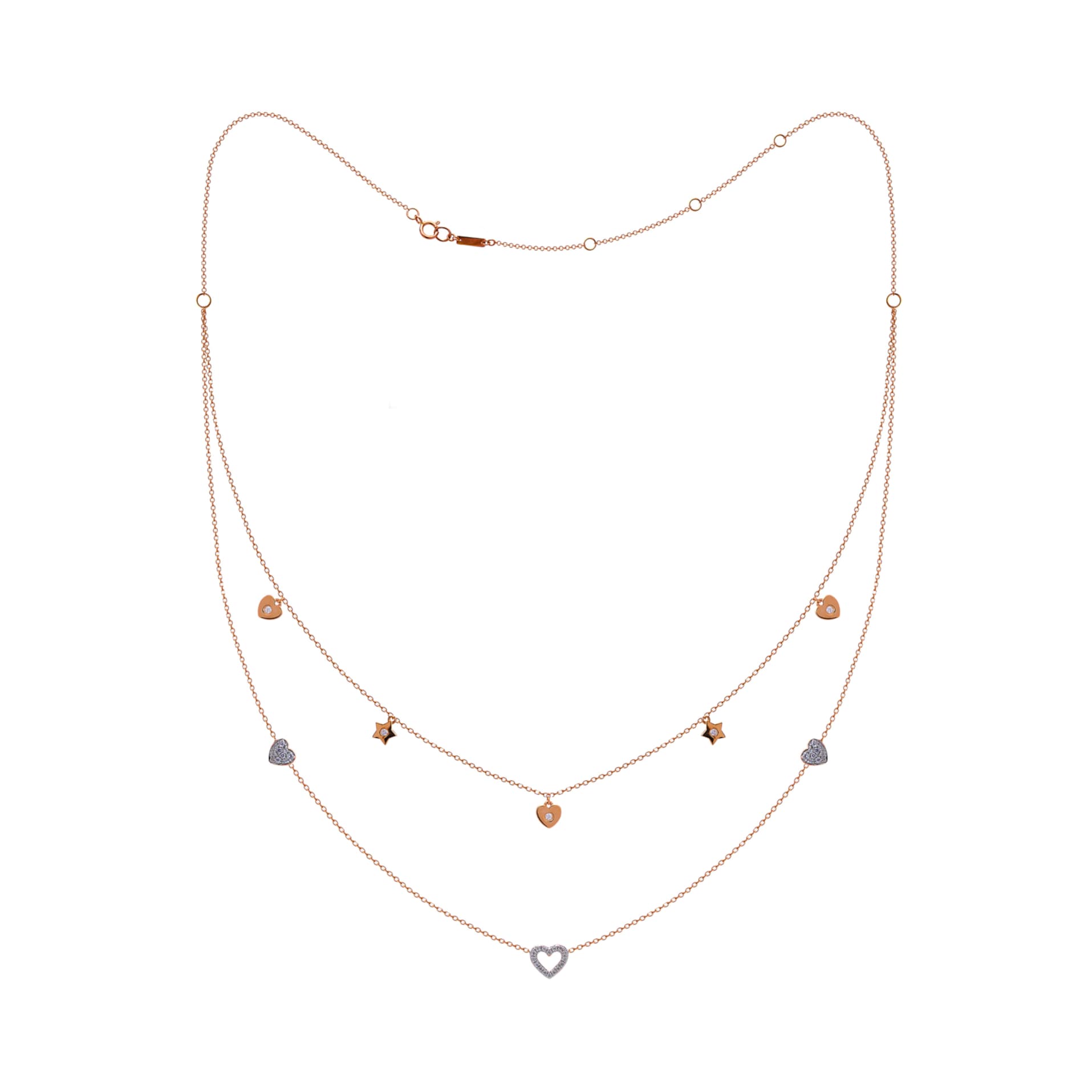 Diamond Necklace NL045762DB in 18K Rose Gold