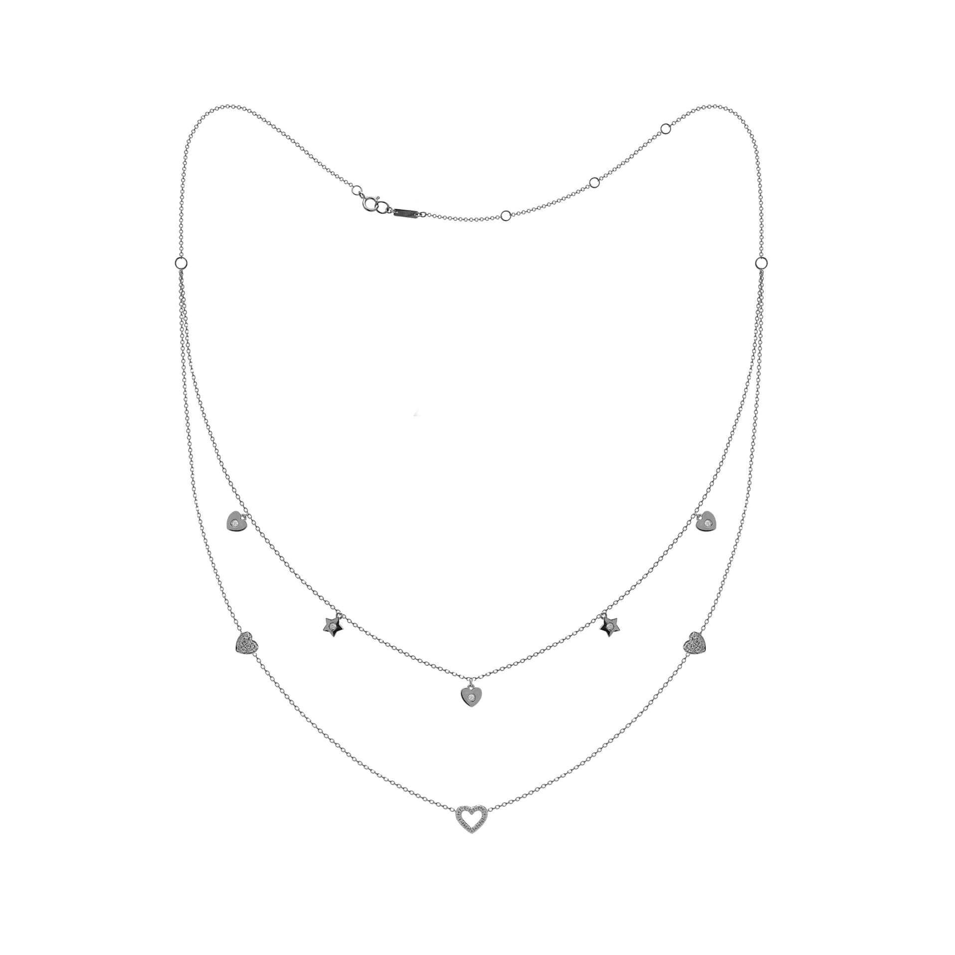 Diamond Necklace NL045762DB in 18K White Gold