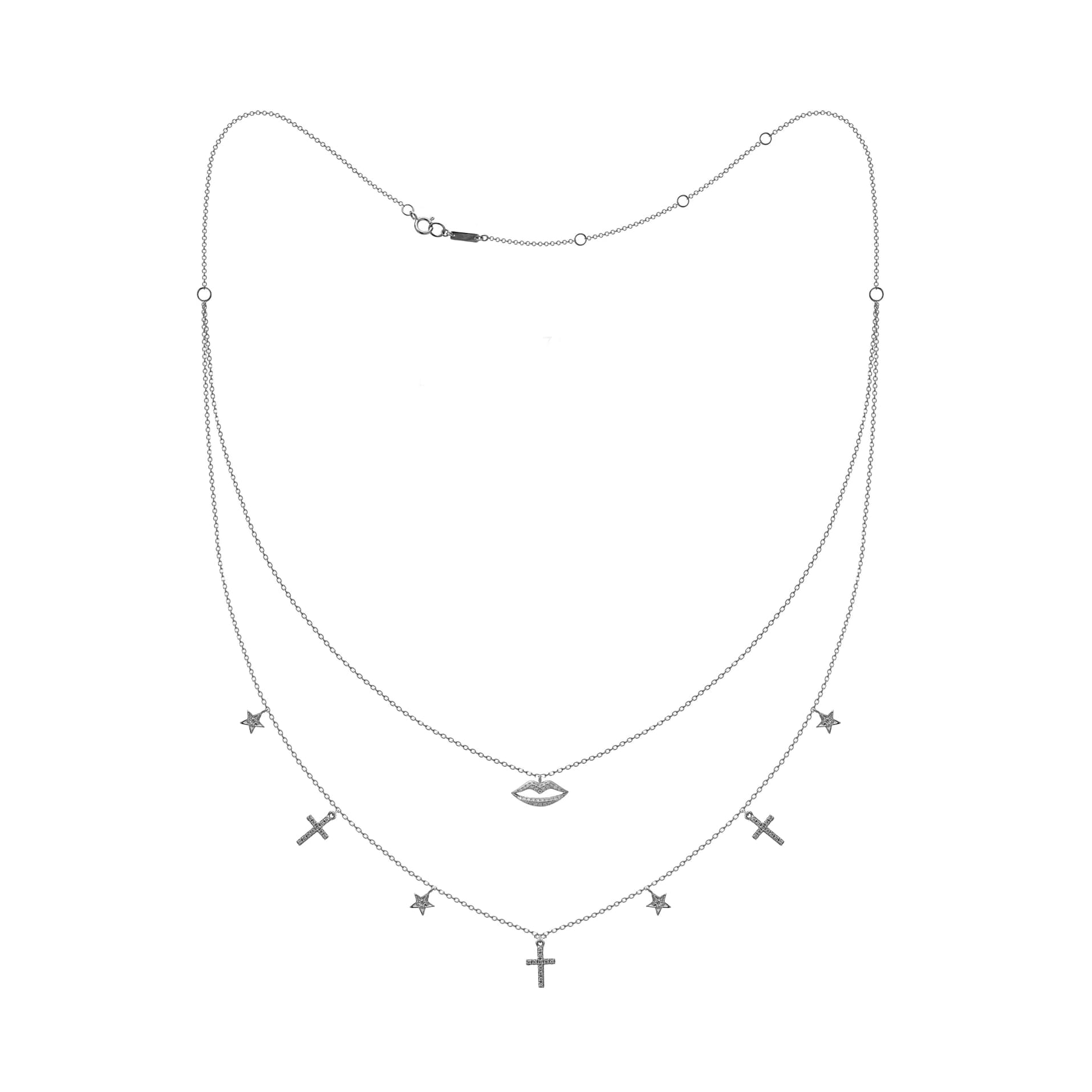 Diamond Necklace NL045768DB in 18K White Gold