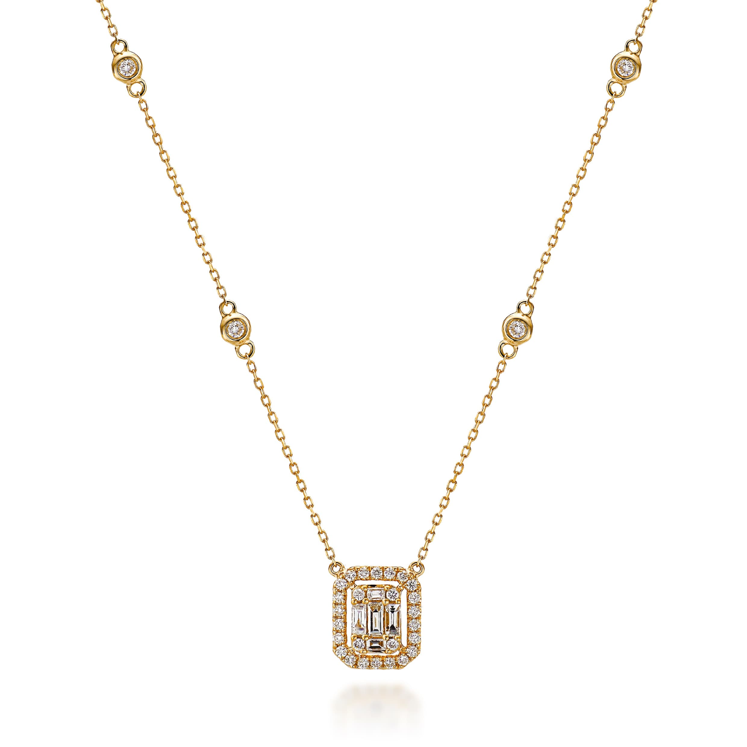 Diamond Necklace NL046172HB in 18K Yellow Gold