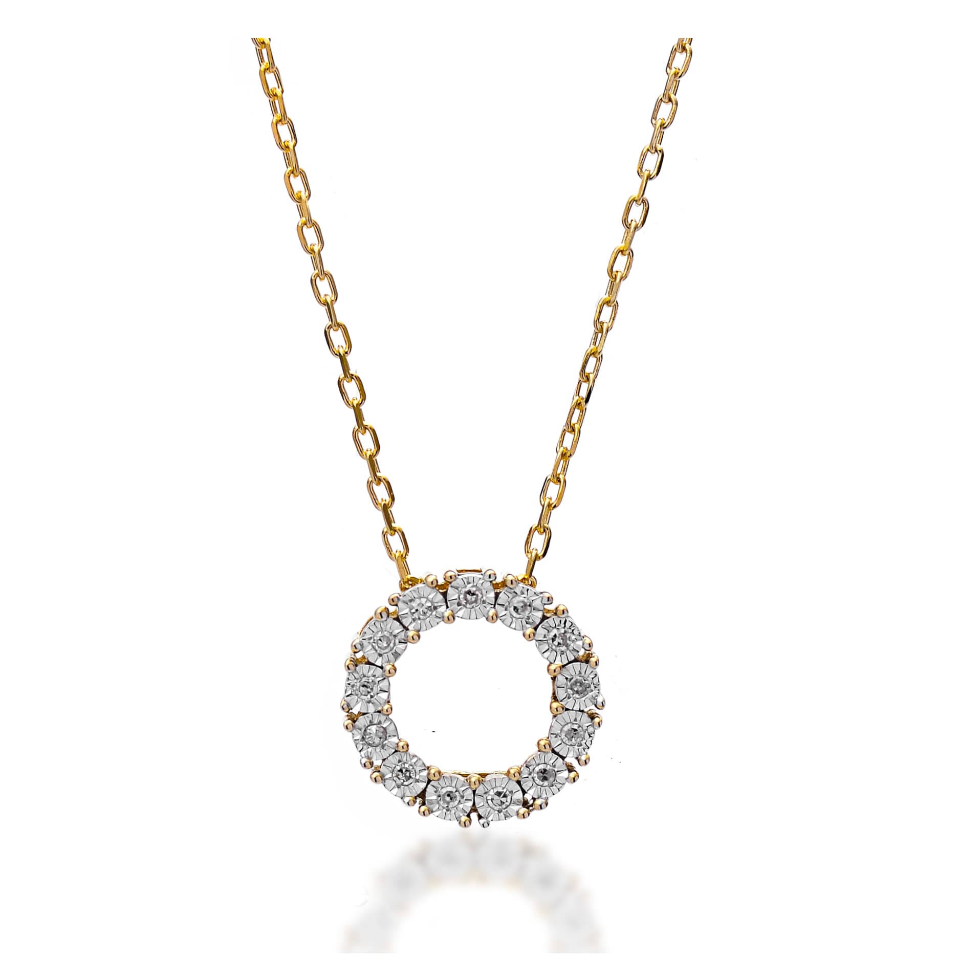 Diamond Necklace Set SN036943RB in 18K Yellow Gold