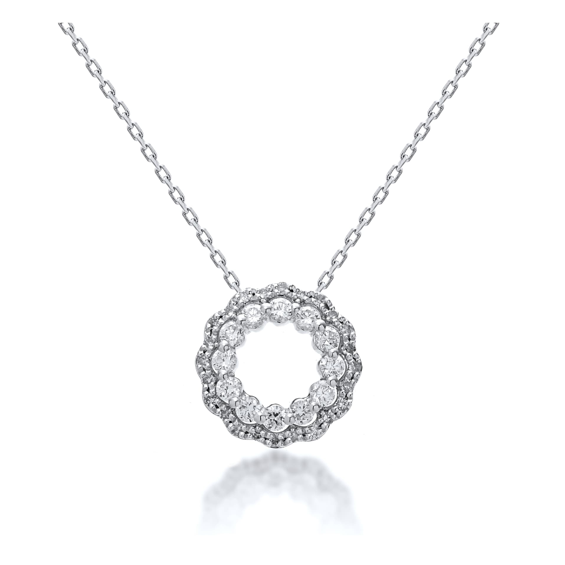 Diamond Necklace Set SN043750DB in 18K White Gold