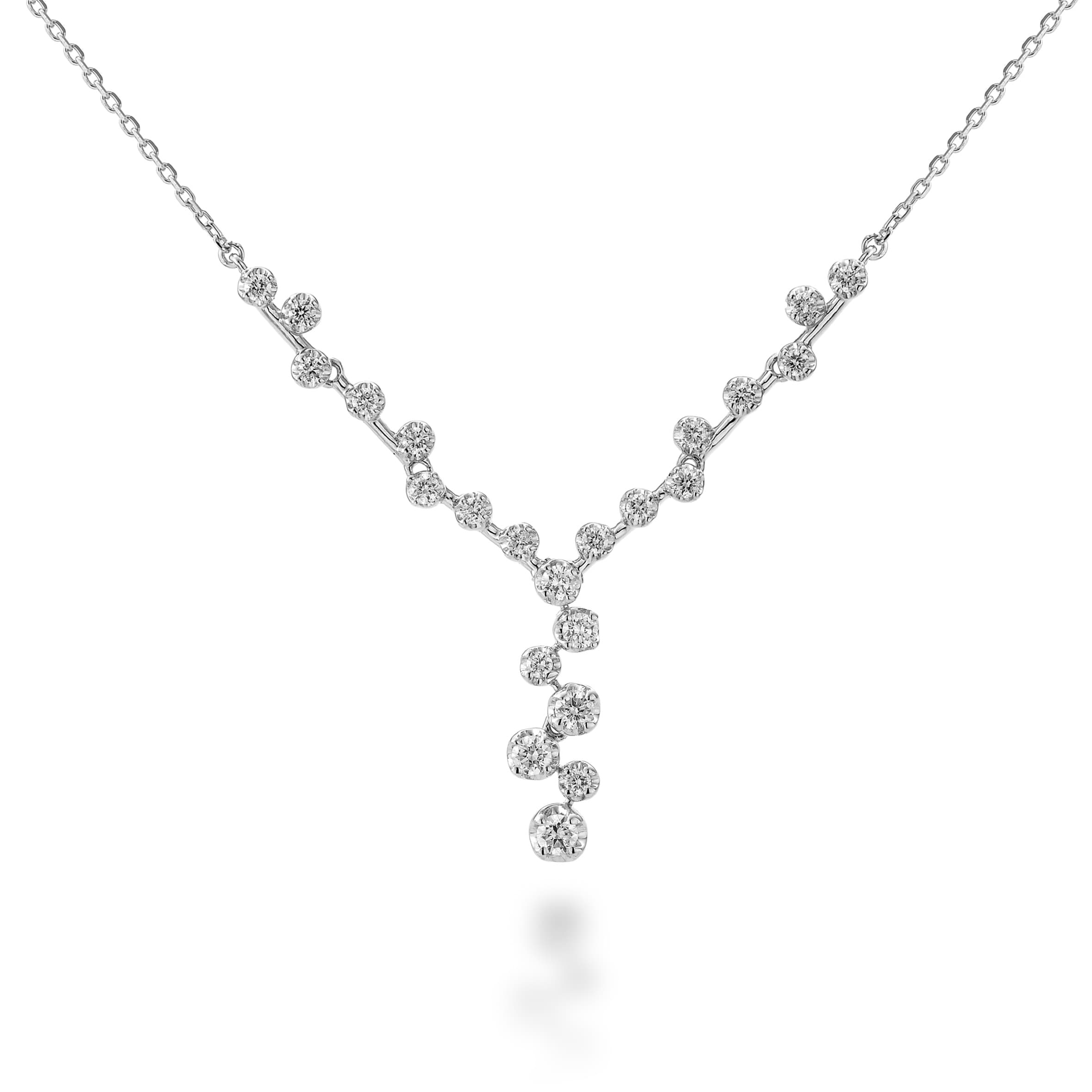 Diamond Necklace Set SN044475DB in 18K White Gold