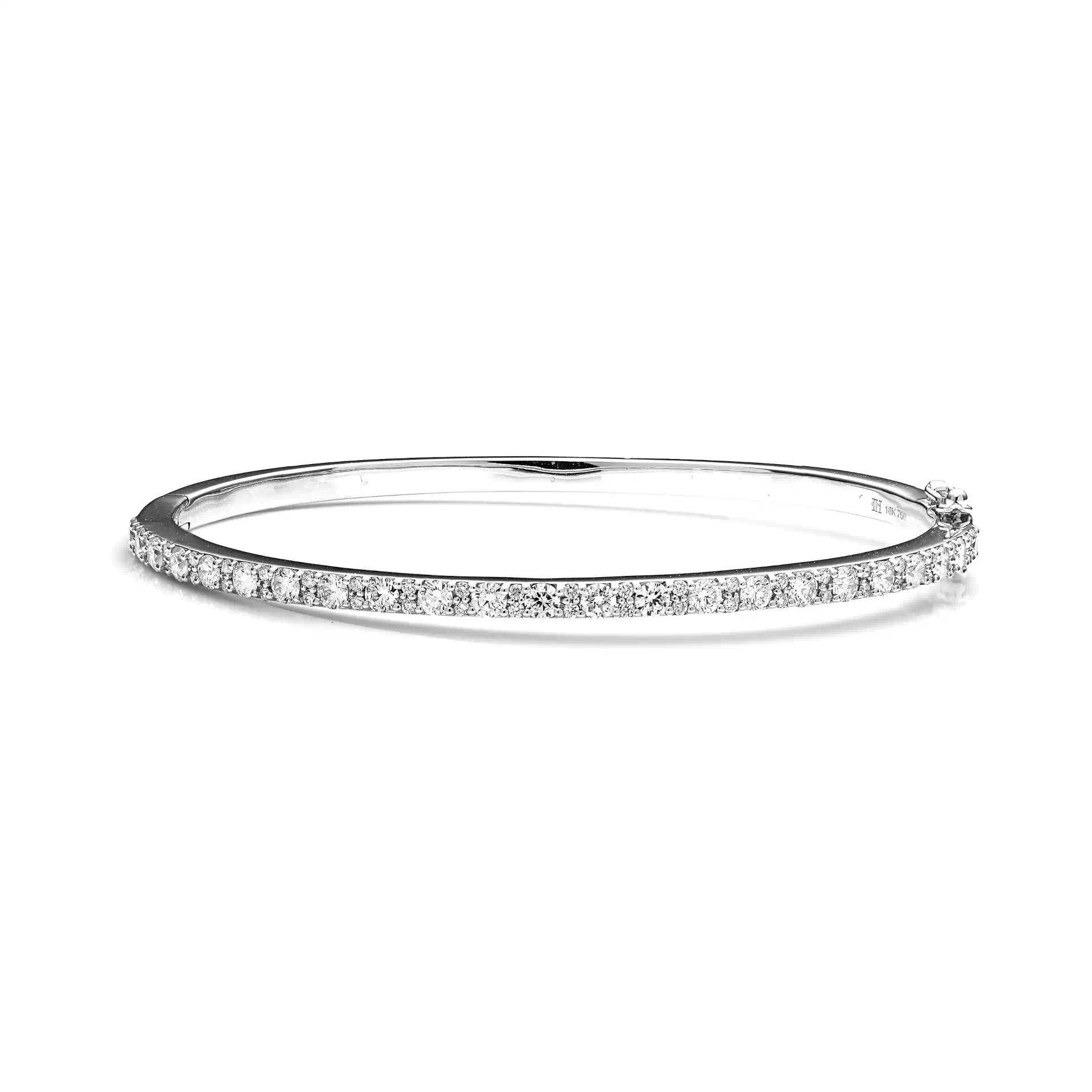 Diamond Bangle BG027556KB in 18K White Gold