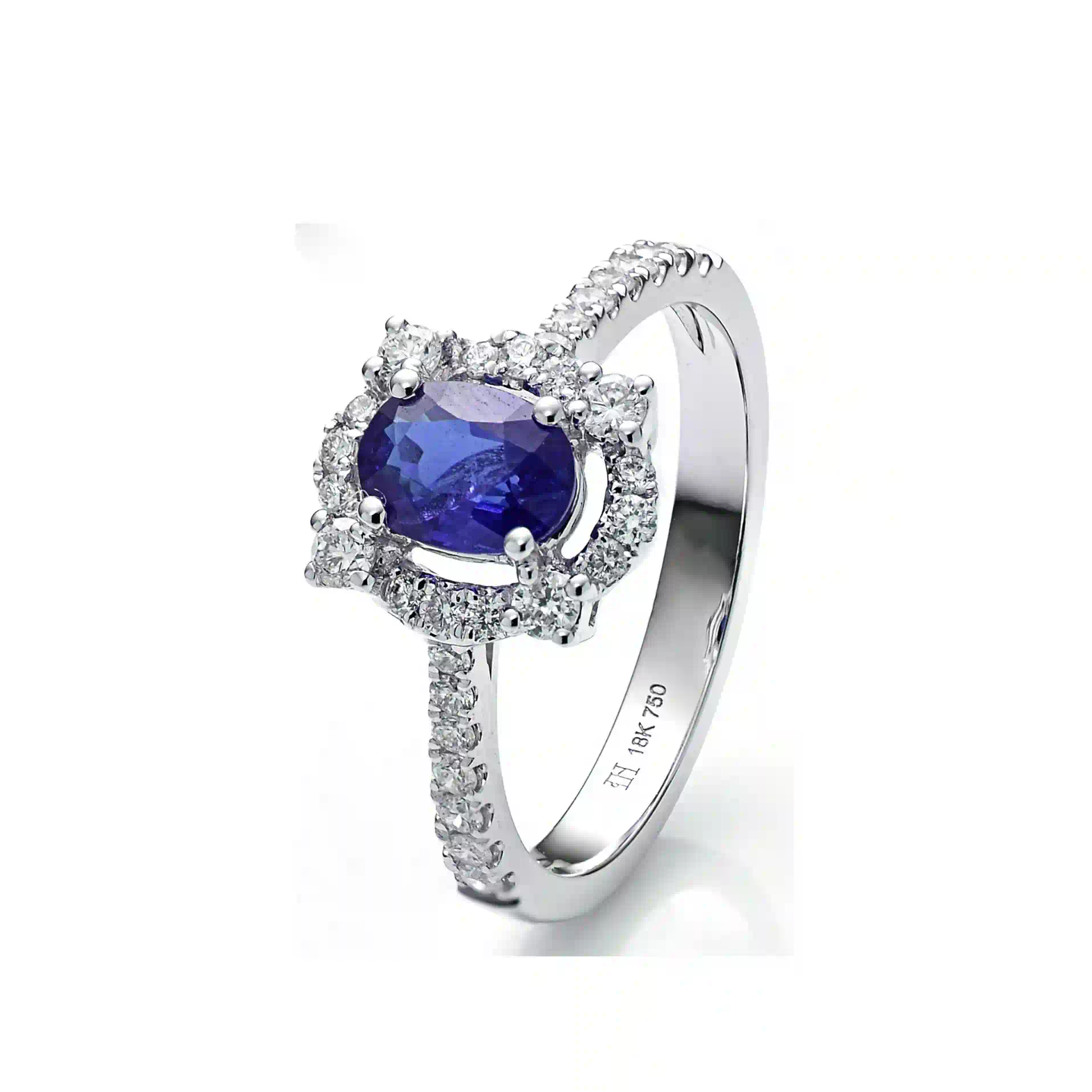 Solitaire Ring SR040124KB in White Gold - View 2