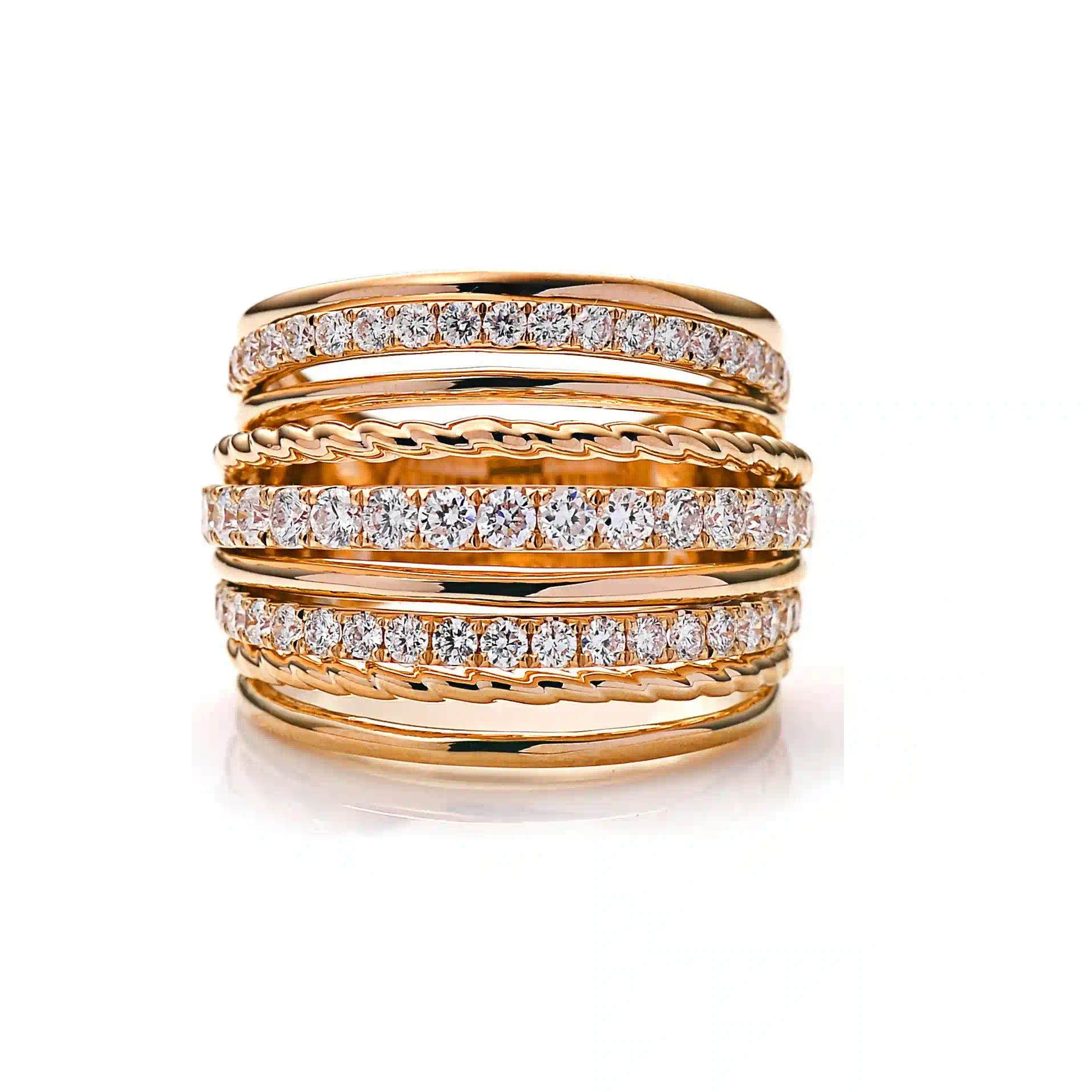 Diamond Ring RI045578DB in Rose Gold