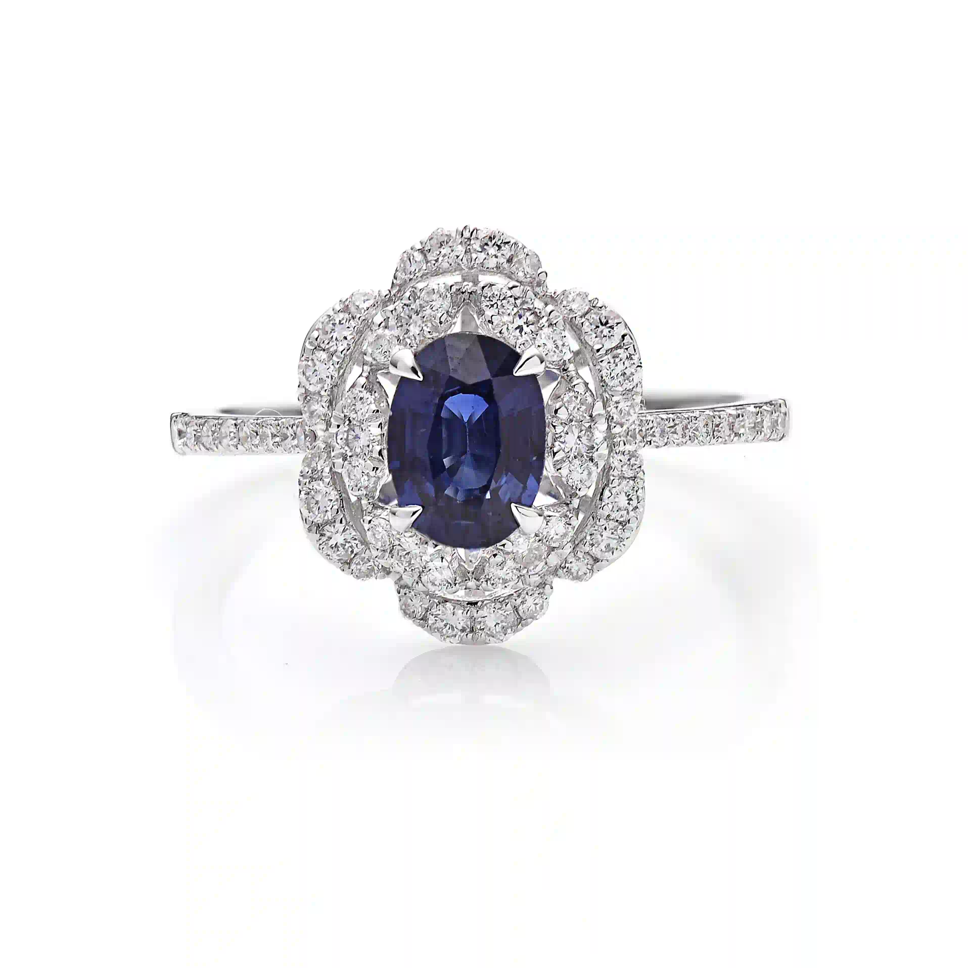 Blue Sapphire Ring SR043524GB in White Gold