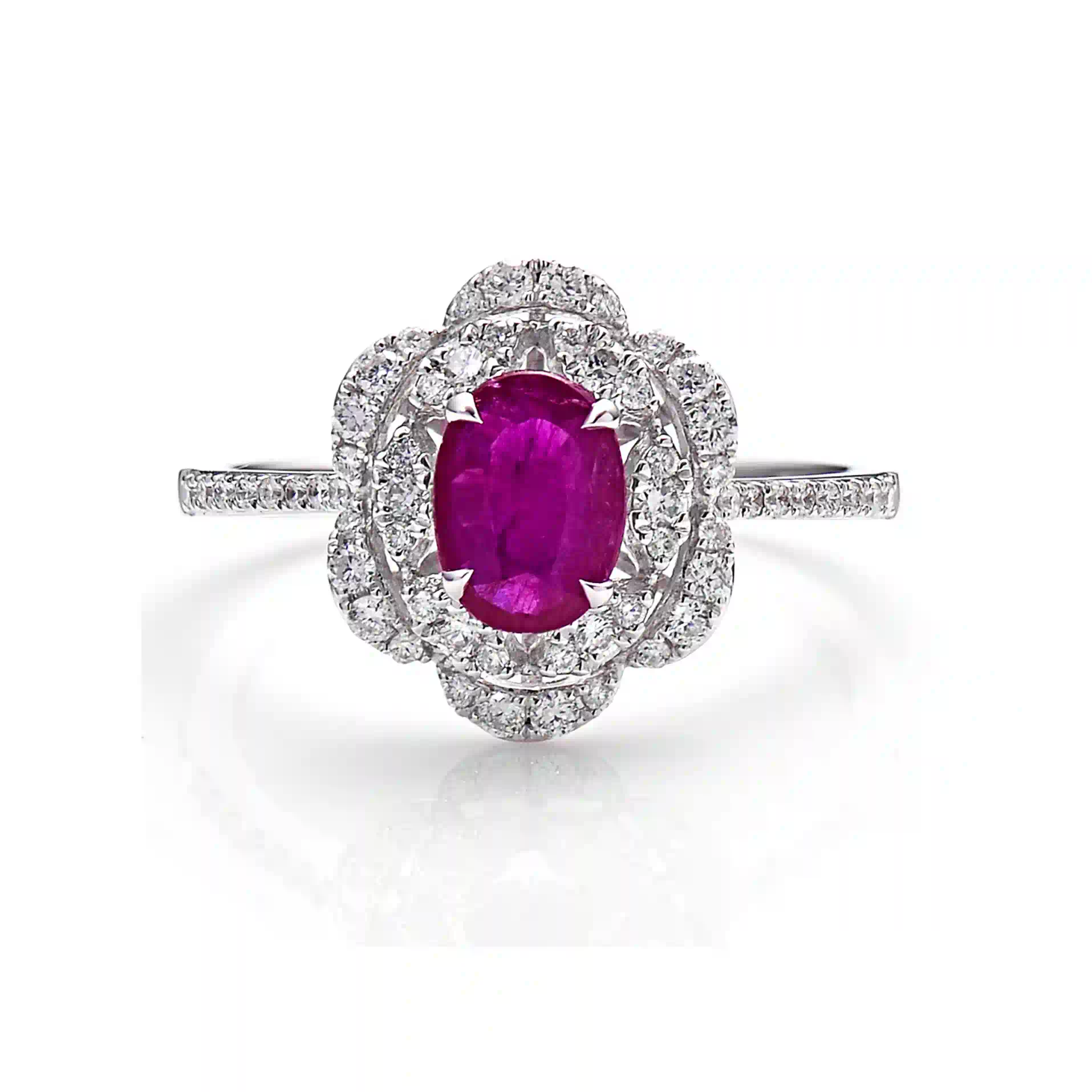 Pink Sapphire Ring SR043524KB in White Gold