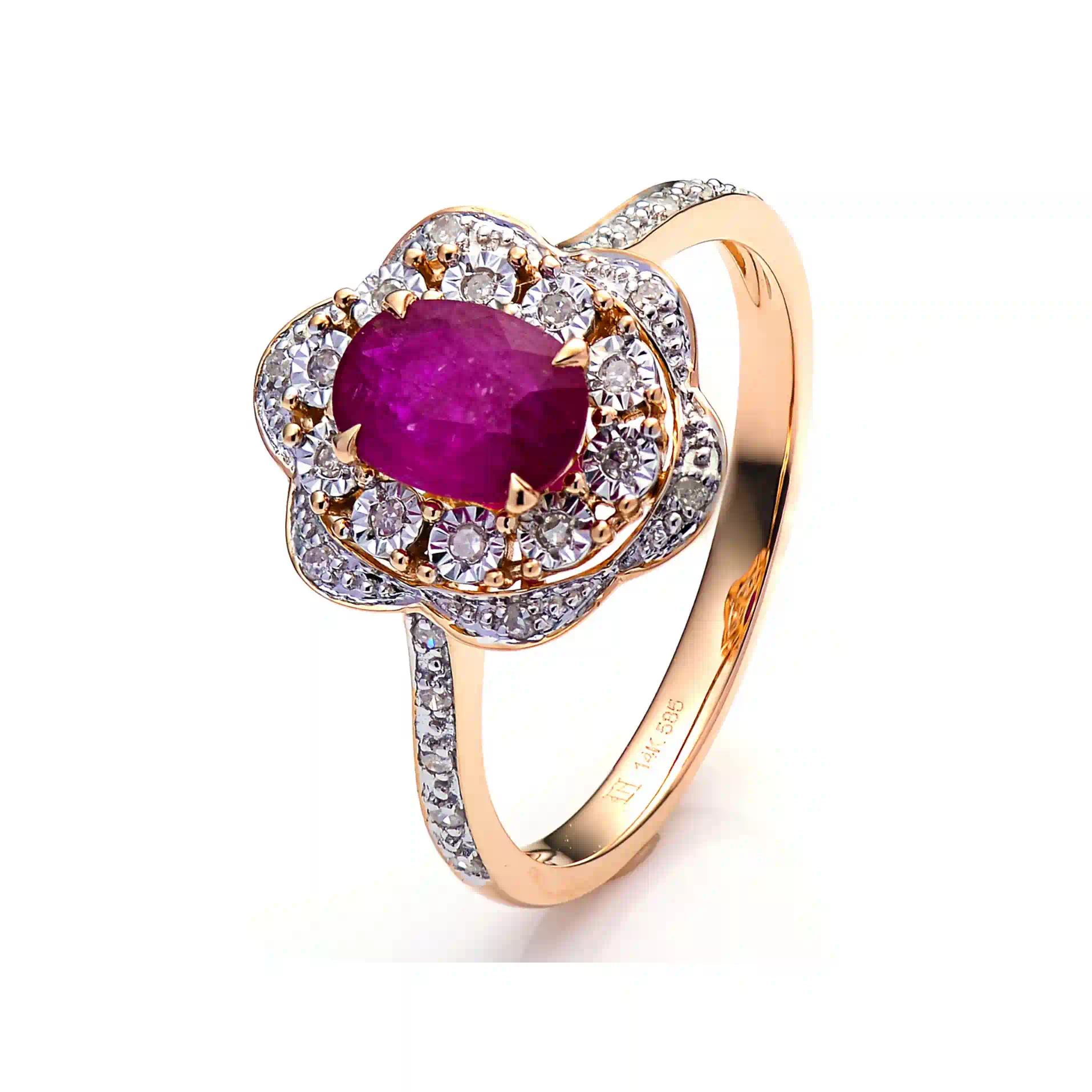 Emerald Ring SR044800GB in Rose Gold