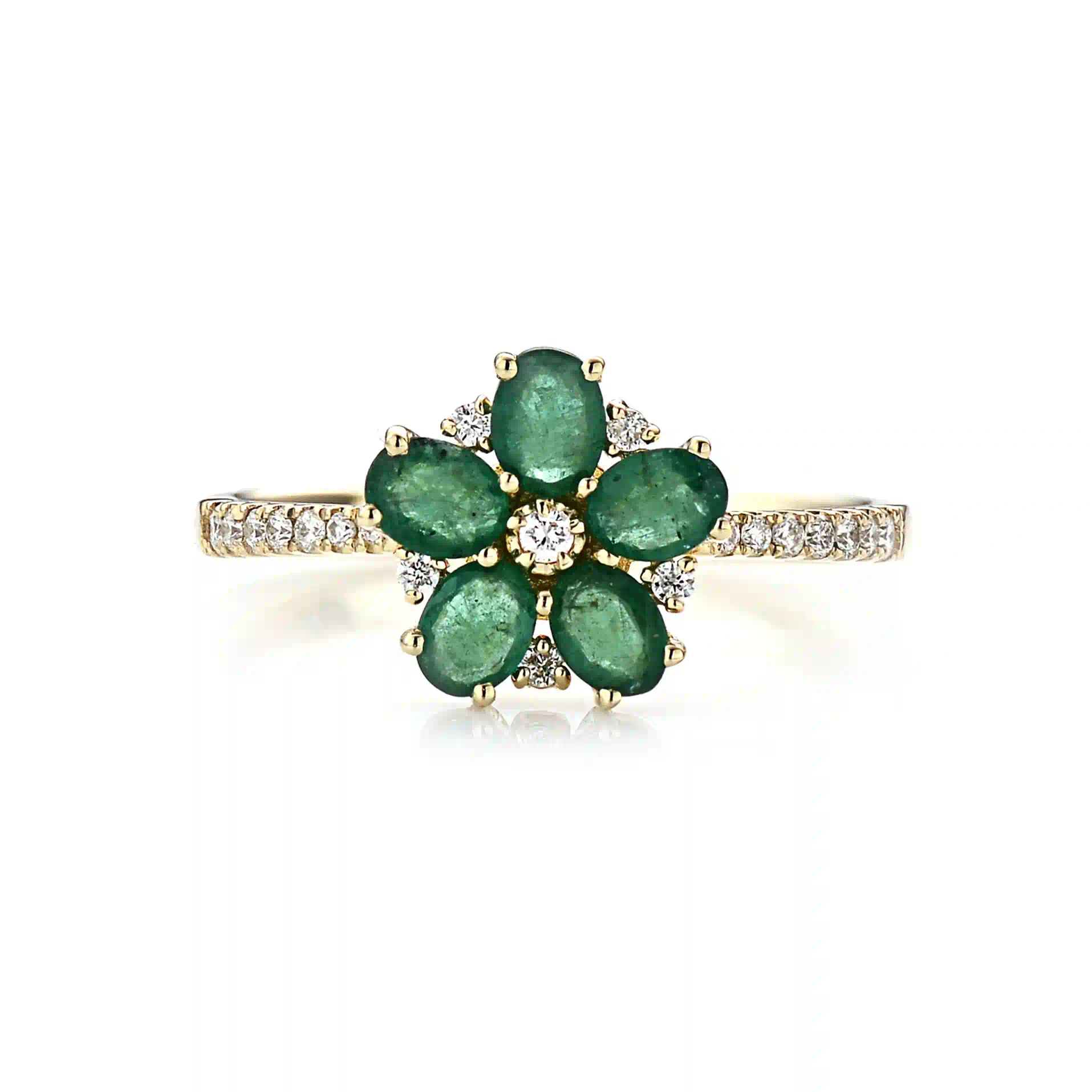 Emerald Ring SR048186PB in Yellow Gold