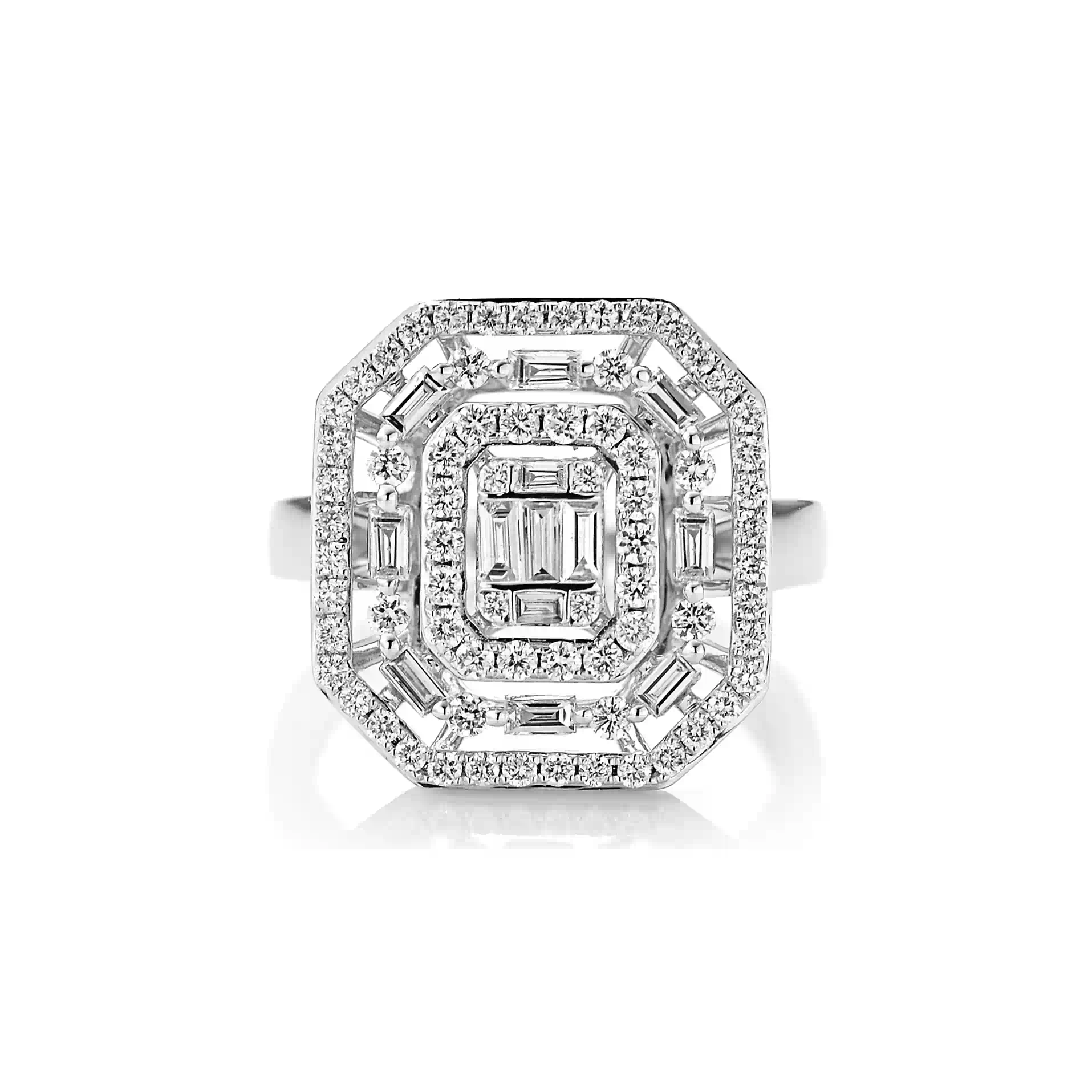 Diamond Ring SR048191HB in White Gold