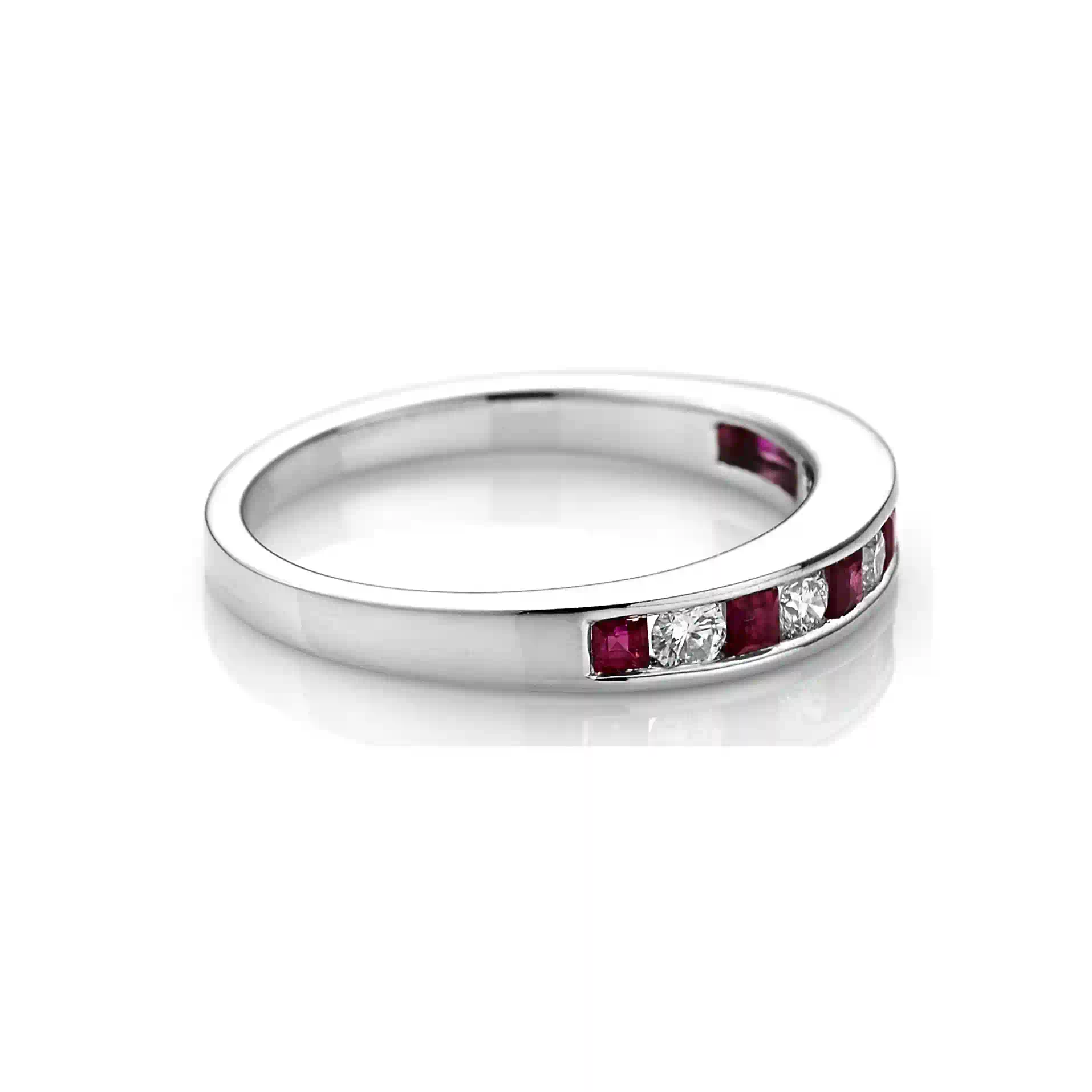 Crystal Wedding Band RI032150KB in White Gold - View 1