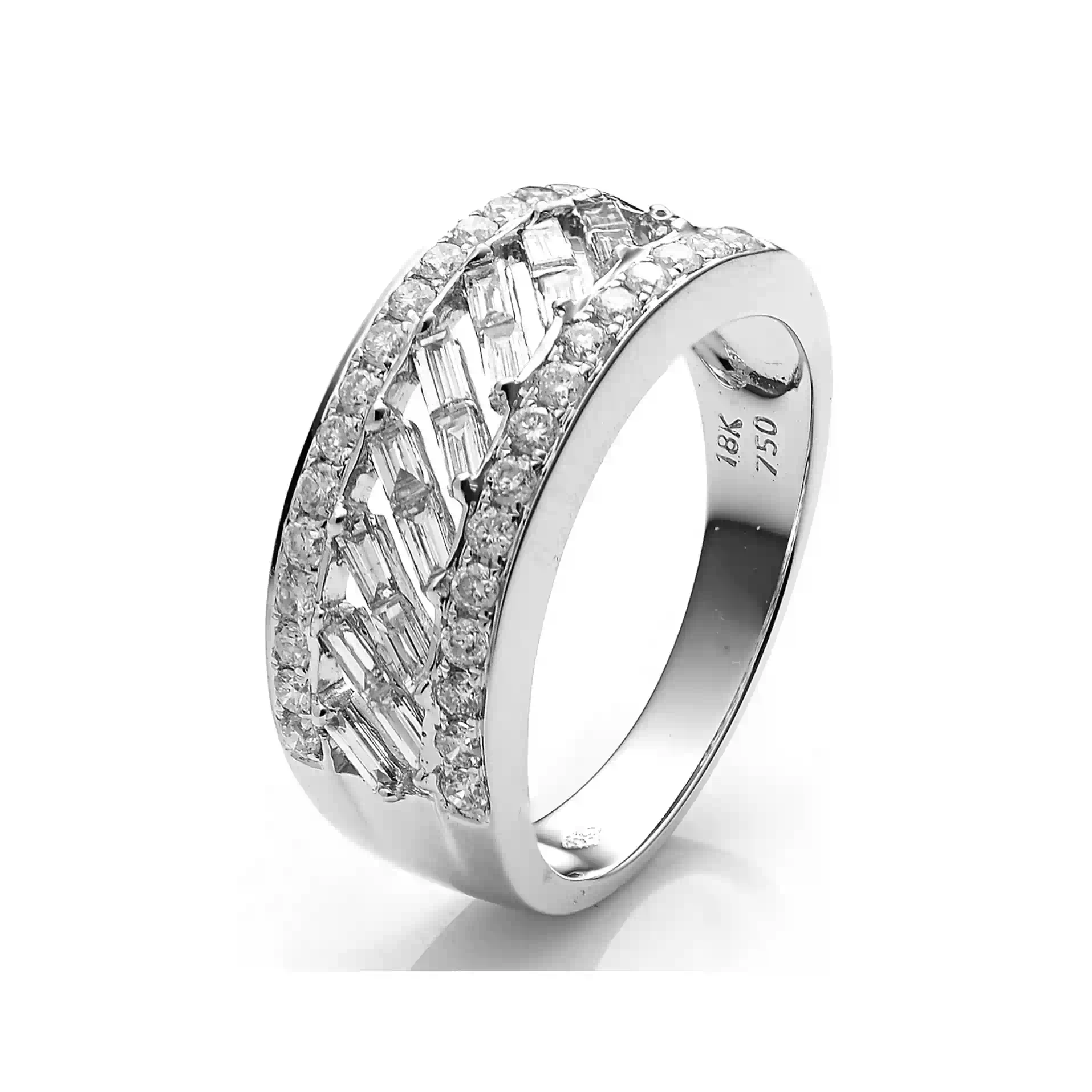 Diamond Wedding Band RI035389HB in White Gold