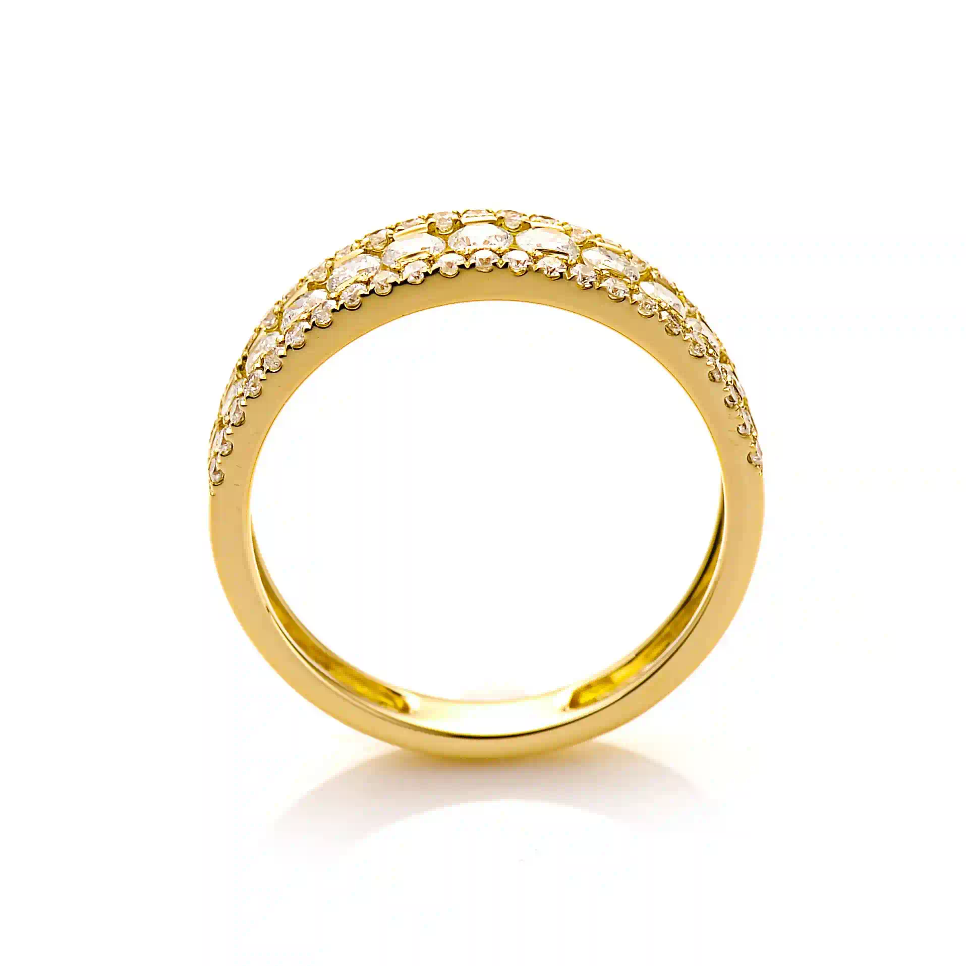 Diamond Wedding Band RI040377DB in Yellow Gold - View 2