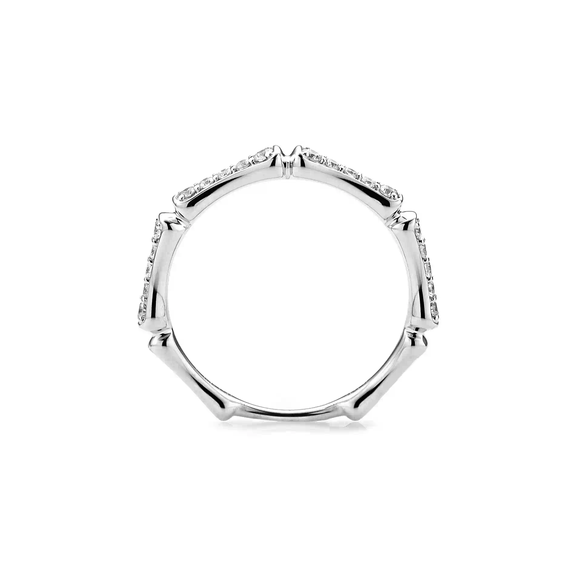 Diamond Wedding Band RI046072DB in White Gold - View 2